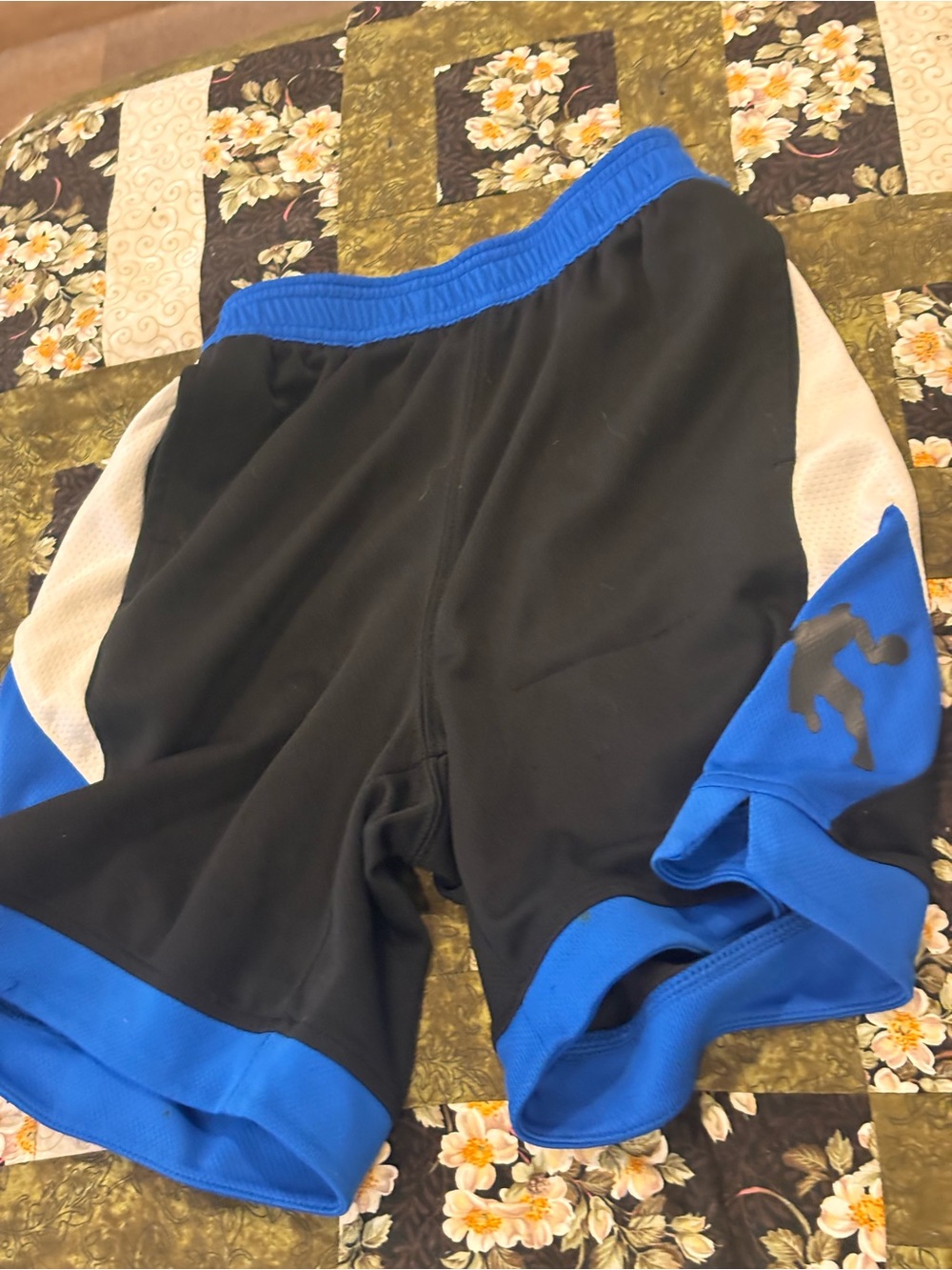 And1 Black Shorts with Blue Trim